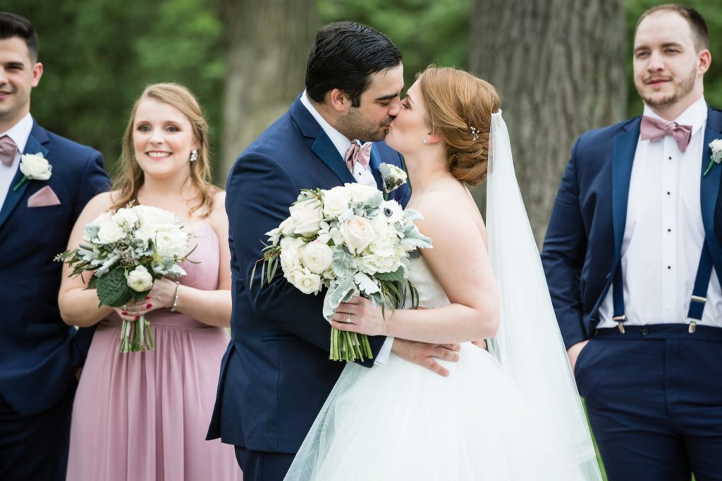 Bloomington IL wedding photographer, Central Illinois wedding photographer, Peoria IL wedding photographer, Champaign IL wedding photographer, blush pink and navy blue wedding colors, romantic wedding, bridal party portraits, wedding party portraits