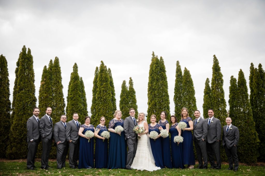 Bloomington IL wedding photographer, Central Illinois wedding photographer, Peoria IL wedding photographer, Champaign IL wedding photographer, Tuscany inspired wedding venue, grey and navy wedding colors, wedding portraits, wedding party portraits, bridal party portraits