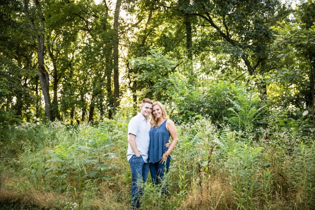Bloomington IL engagement photographer, Bloomington IL engagement session, what to wear for your engagement session, couple's portraits, engaged couple, outdoor engagement, garden engagement