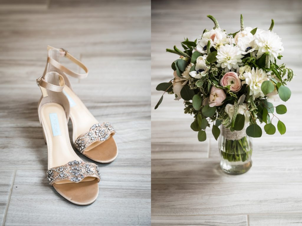 Bloomington IL wedding photographer, Central Illinois wedding photographer, Peoria IL wedding photographer, Champaign IL wedding photographer, Tuscany inspired wedding venue, blue and champagne wedding colors, lakeside wedding, vineyard wedding inspiration, bridal shoes and bouquet