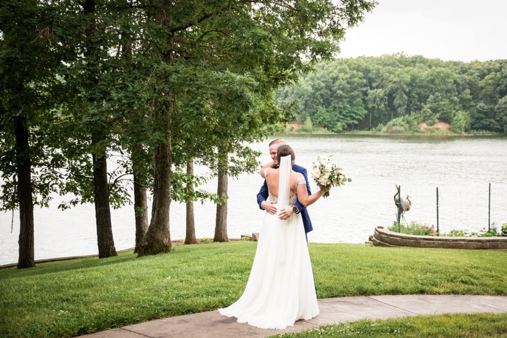 Bloomington IL wedding photographer, Central Illinois wedding photographer, Peoria IL wedding photographer, Champaign IL wedding photographer, Tuscany inspired wedding venue, blue and champagne wedding colors, lakeside wedding, vineyard wedding inspiration, bride and groom portraits, first look