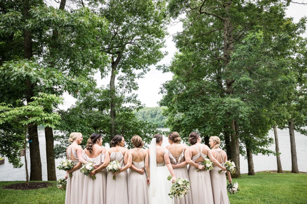 Bloomington IL wedding photographer, Central Illinois wedding photographer, Peoria IL wedding photographer, Champaign IL wedding photographer, Tuscany inspired wedding venue, blue and champagne wedding colors, lakeside wedding, vineyard wedding inspiration, wedding party portraits, bridal party portraits