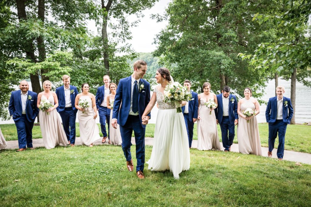 Bloomington IL wedding photographer, Central Illinois wedding photographer, Peoria IL wedding photographer, Champaign IL wedding photographer, Tuscany inspired wedding venue, blue and champagne wedding colors, lakeside wedding, vineyard wedding inspiration, wedding party portraits, bridal party portraits