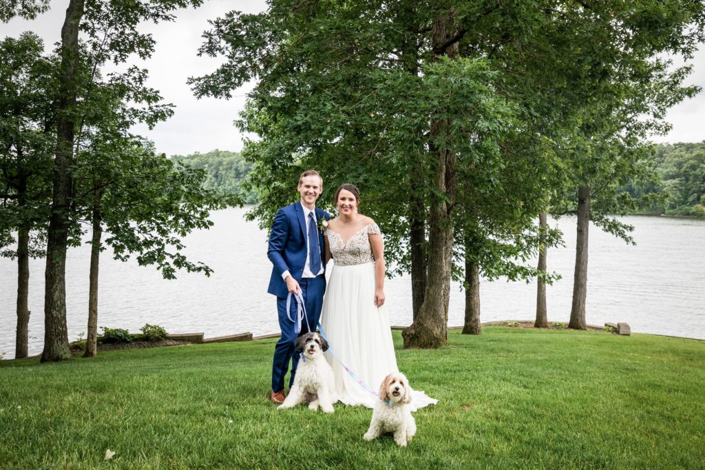 Bloomington IL wedding photographer, Central Illinois wedding photographer, Peoria IL wedding photographer, Champaign IL wedding photographer, Tuscany inspired wedding venue, blue and champagne wedding colors, lakeside wedding, vineyard wedding inspiration, bride and groom portraits, bride and groom with dogs