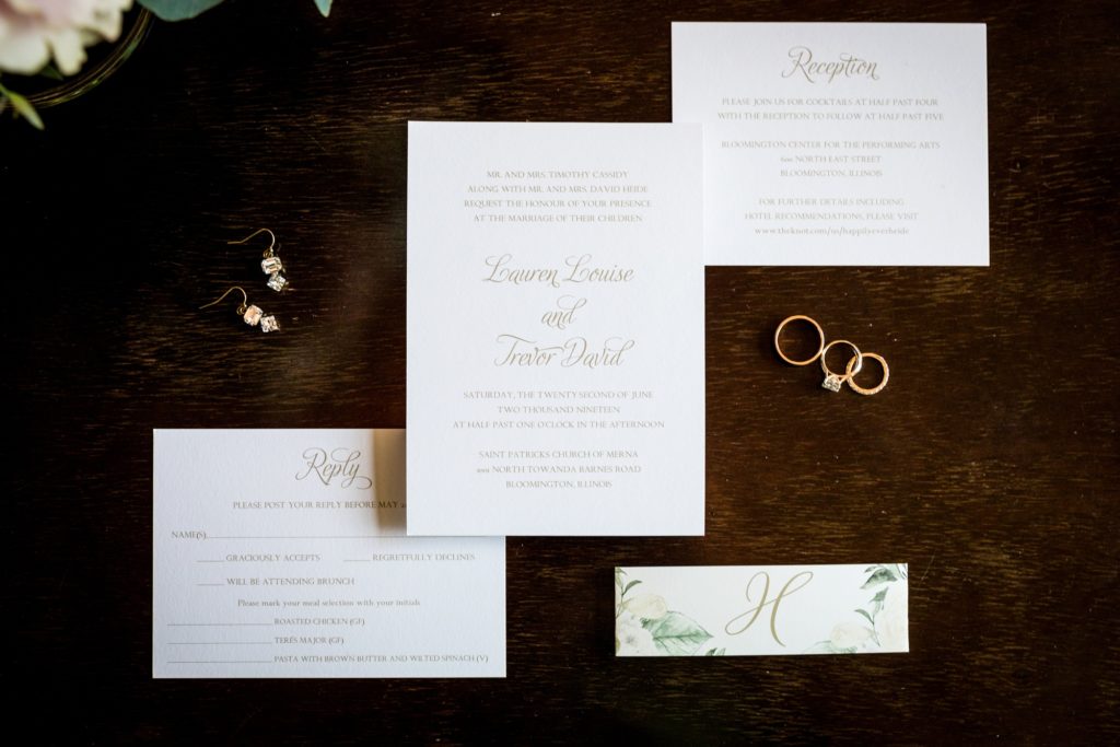 Bloomington IL wedding photographer, Central Illinois wedding photographer, Peoria IL wedding photographer, Champaign IL wedding photographer, classic wedding, black and blush wedding colors, sophisticated and timeless wedding inspiration, classy and modern wedding stationery