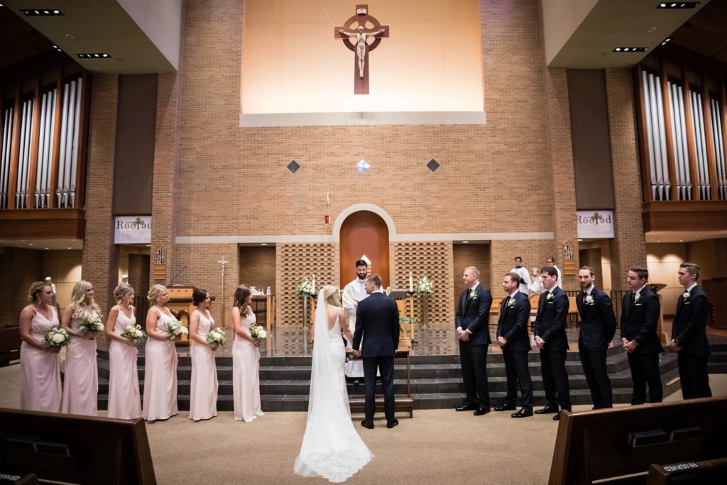 Bloomington IL wedding photographer, Central Illinois wedding photographer, Peoria IL wedding photographer, Champaign IL wedding photographer, classic wedding, black and blush wedding colors, sophisticated and timeless wedding inspiration, ceremony details, church ceremony