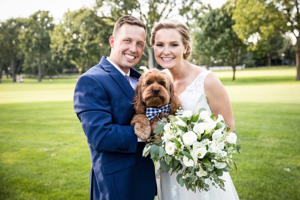 Bloomington IL wedding photographer, Central Illinois wedding photographer, Peoria IL wedding photographer, Champaign IL wedding photographer, purple and navy wedding colors, lavender and navy wedding colors, romantic wedding, wedding portraits, wedding portraits, bride and groom with dog portraits